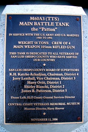 M60A3 Patton Battle Tank Plaque- (medium sized photo)